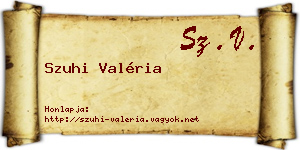Szuhi Valéria névjegykártya